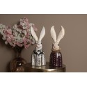 Clayre & Eef Figurine Lapin 42 cm Blanc Couleur or Polyrésine