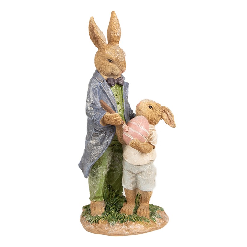 Clayre & Eef Statuetta Coniglio 21 cm Marrone Poliresina