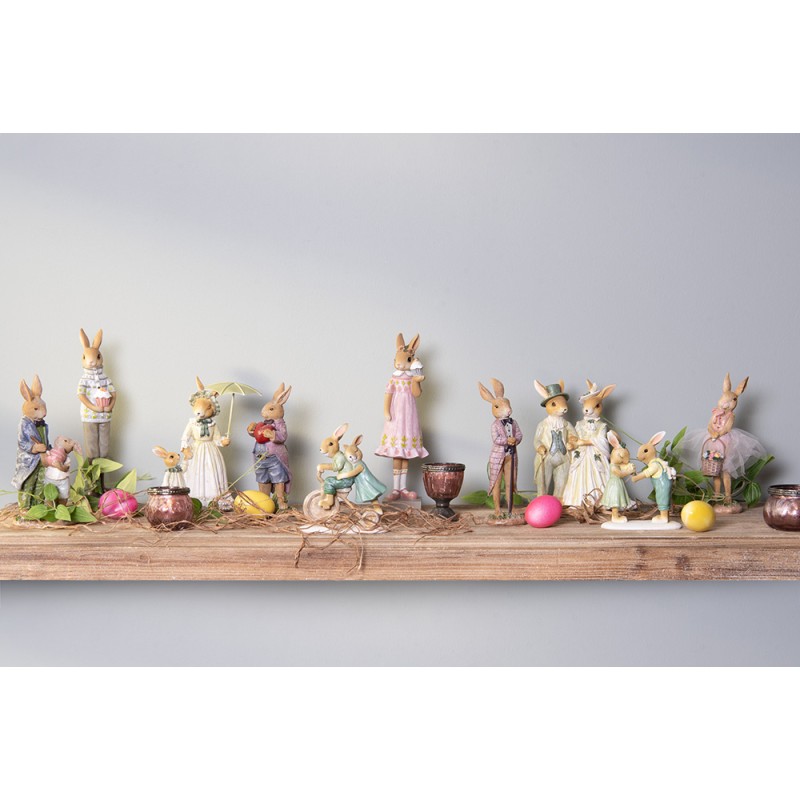Clayre & Eef Figurine Lapin 20 cm Marron Polyrésine