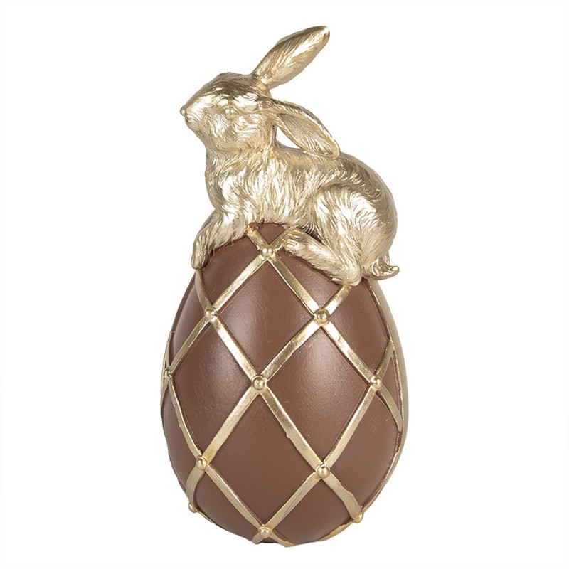 Clayre & Eef Figurine décorative Lapin 20 cm Marron Polyrésine