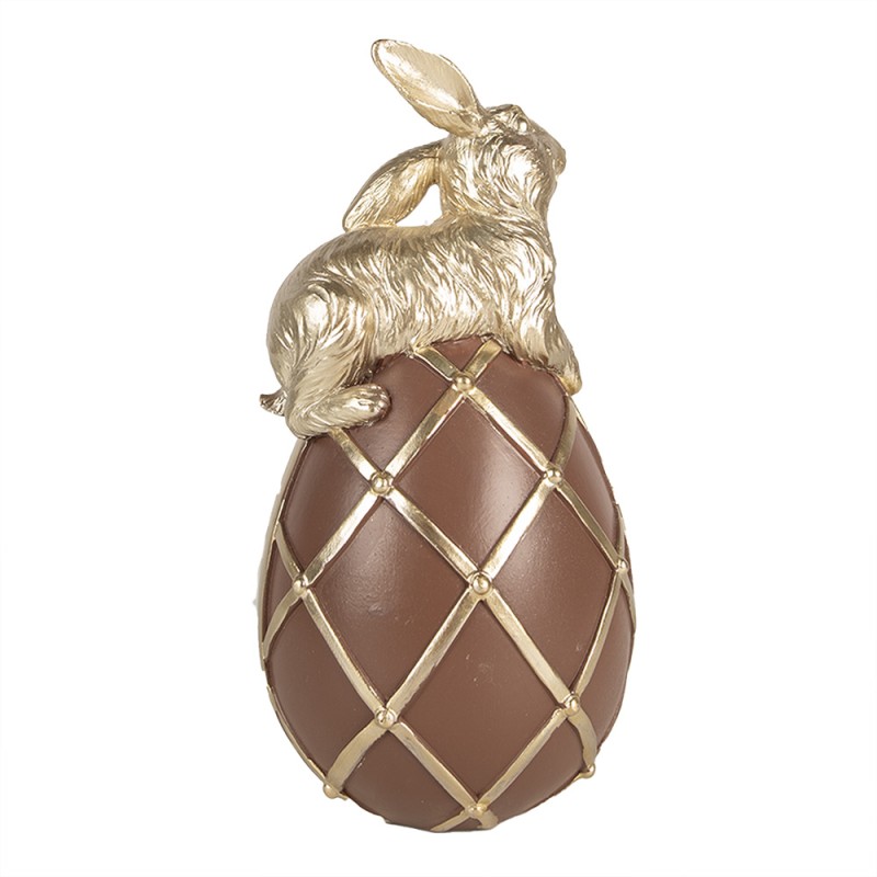 Clayre & Eef Figurine décorative Lapin 20 cm Marron Polyrésine