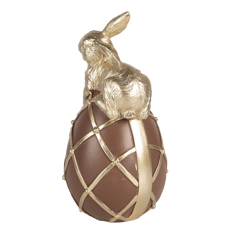 Clayre & Eef Figurine décorative Lapin 20 cm Marron Polyrésine
