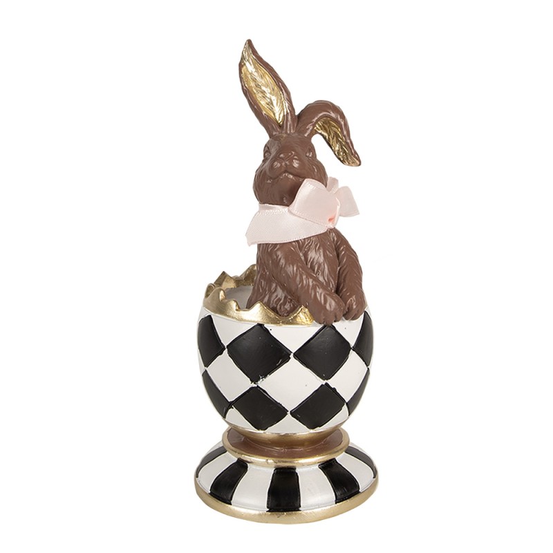 Clayre & Eef Figurine décorative Lapin 19 cm Marron Polyrésine
