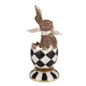 Clayre & Eef Figurine décorative Lapin 19 cm Marron Polyrésine