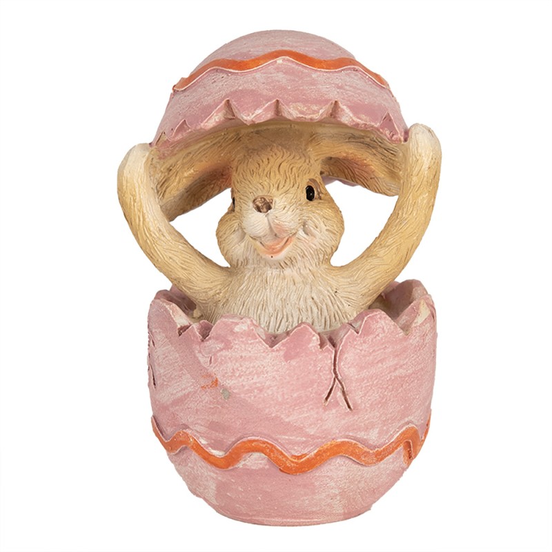 Clayre & Eef Figurine Rabbit 8 cm Brown Pink Polyresin