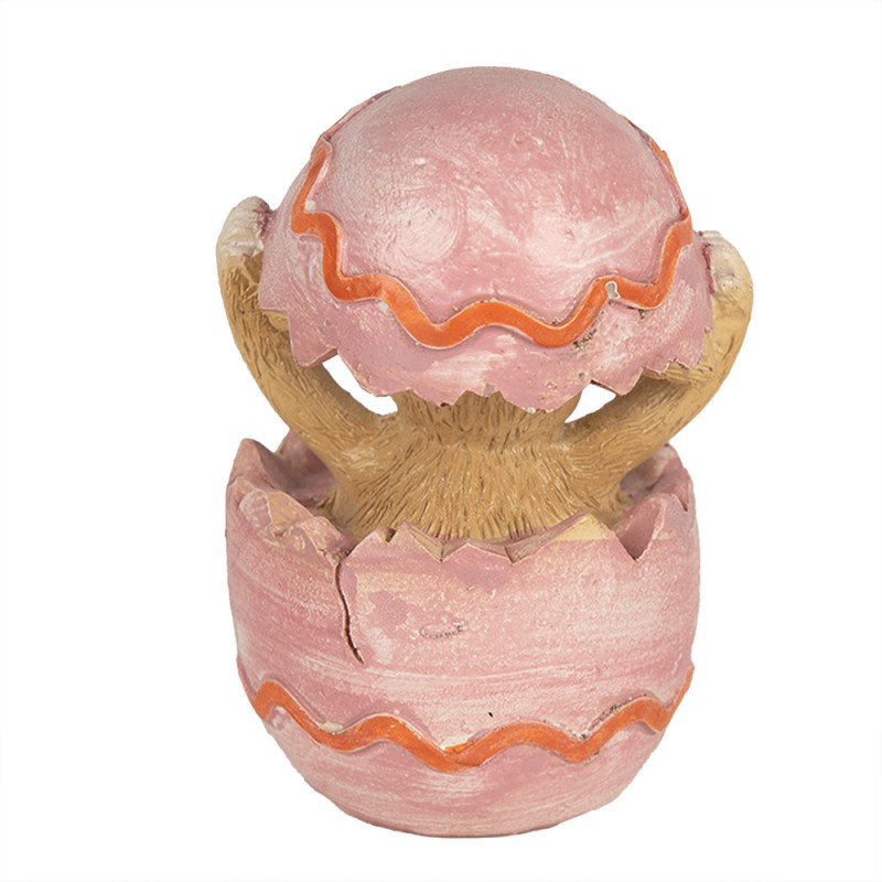 Clayre & Eef Figurine Rabbit 8 cm Brown Pink Polyresin