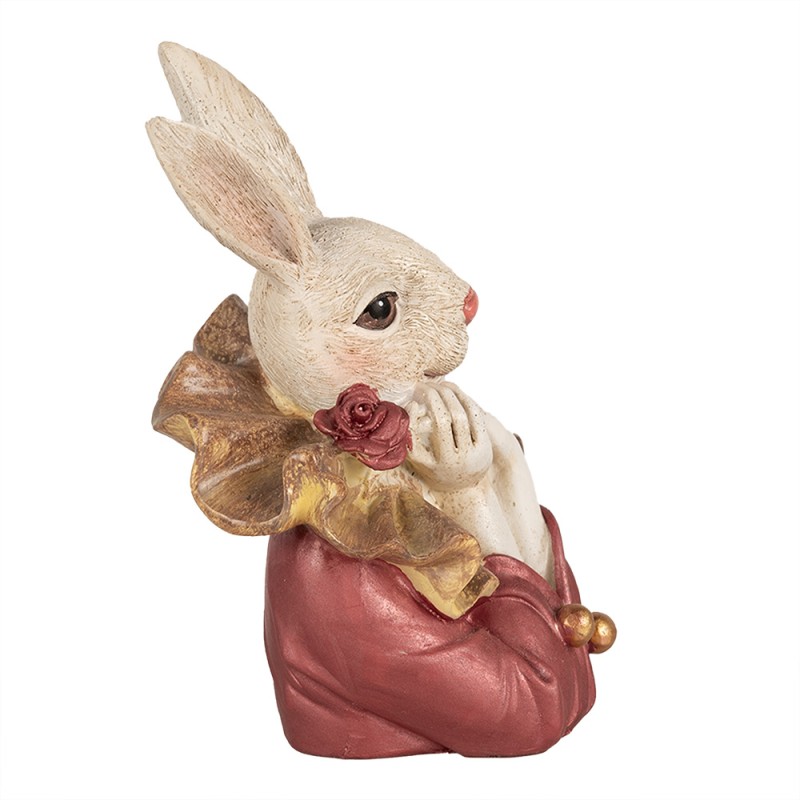Clayre & Eef Beeld Konijn 17 cm Beige Roze Polyresin