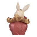 Clayre & Eef Beeld Konijn 17 cm Beige Roze Polyresin