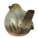 Clayre & Eef Figurine Oiseau 14 cm Vert Marron Céramique