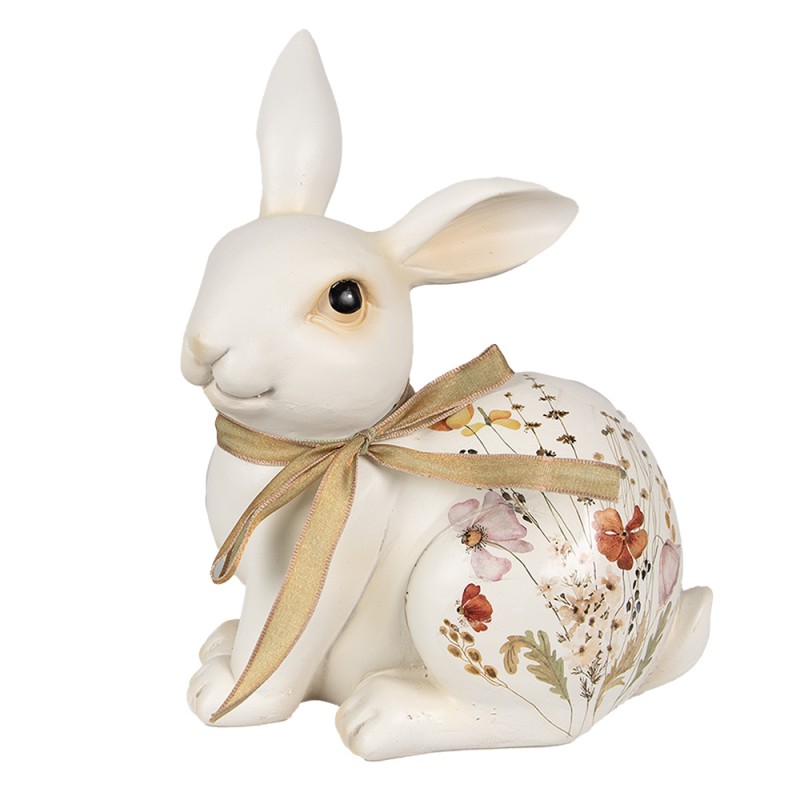 Clayre & Eef Figurine Lapin 20 cm Beige Polyrésine