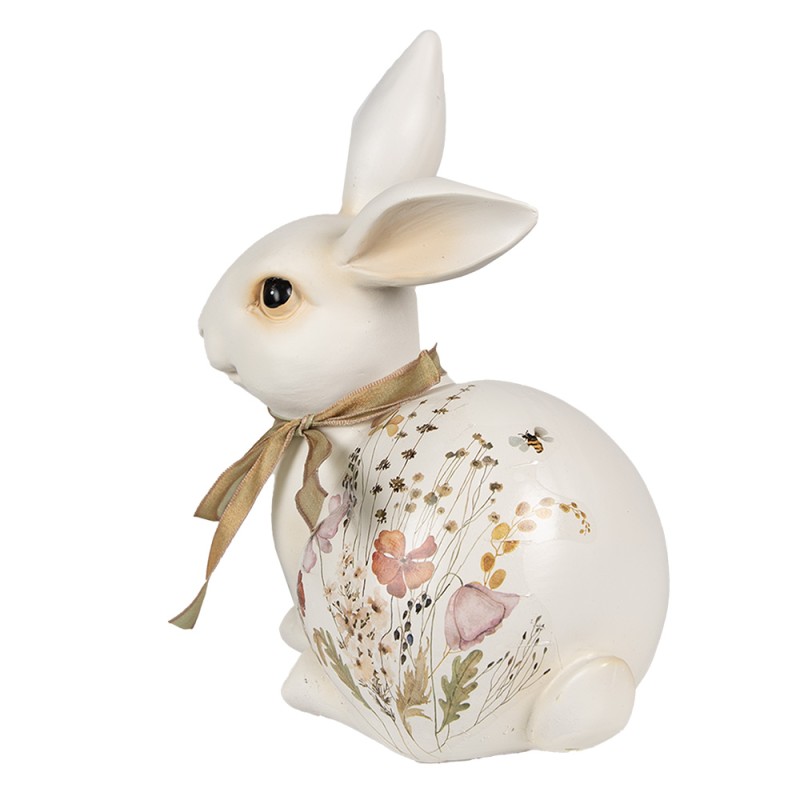 Clayre & Eef Figurine Lapin 20 cm Beige Polyrésine