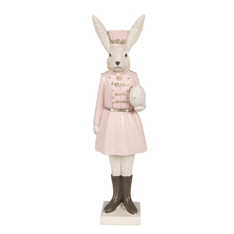 Clayre & Eef Statuetta Coniglio 23 cm Beige Rosa  Poliresina