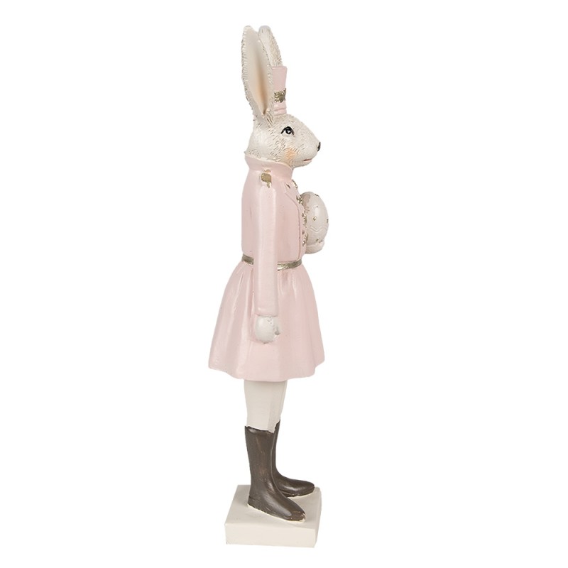 Clayre & Eef Statuetta Coniglio 23 cm Beige Rosa  Poliresina