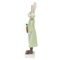 Clayre & Eef Statuetta Coniglio 23 cm Beige Verde Poliresina