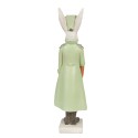 Clayre & Eef Statuetta Coniglio 23 cm Beige Verde Poliresina