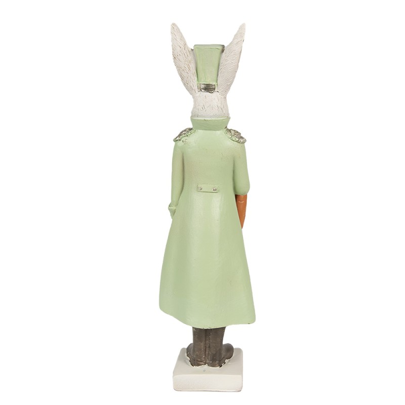Clayre & Eef Statuetta Coniglio 23 cm Beige Verde Poliresina