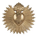 Clayre & Eef Wanddekoration Herz 17x2x16 cm Goldfarbig Polyresin Rund