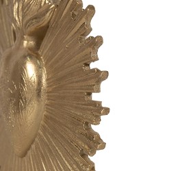 Clayre & Eef Wall Decoration Heart 17x2x16 cm Gold colored Polyresin Round