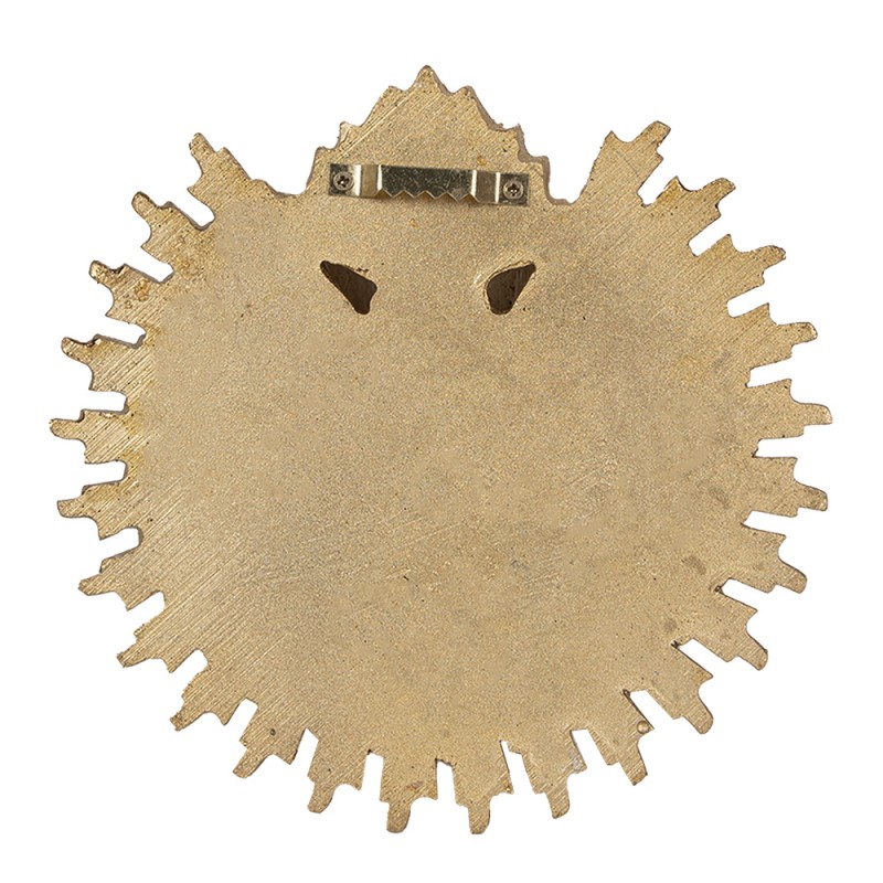 Clayre & Eef Wanddekoration Herz 17x2x16 cm Goldfarbig Polyresin Rund
