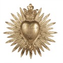 Clayre & Eef Wanddekoration Herz Ø 25x3 cm Goldfarbig Polyresin Rund