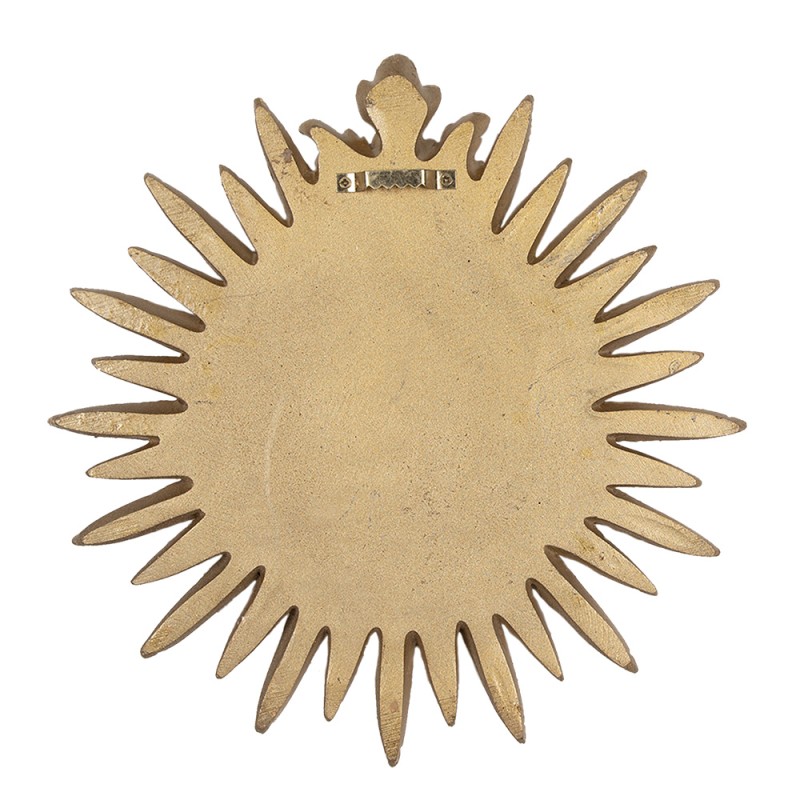 Clayre & Eef Wanddekoration Herz Ø 25x3 cm Goldfarbig Polyresin Rund