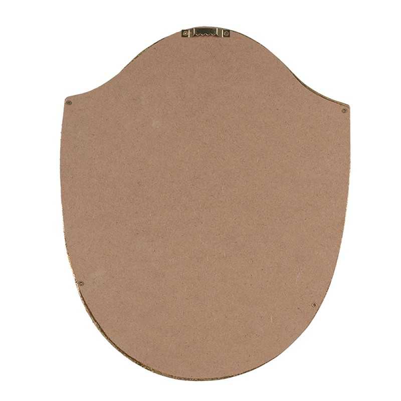 Clayre & Eef Wanddekoration 25x3x30 cm Goldfarbig Polyresin Oval Herz