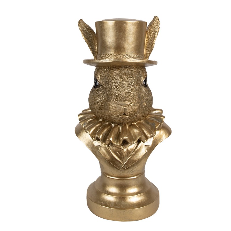 Clayre & Eef Figur Kaninchen 35 cm Goldfarbig Polyresin