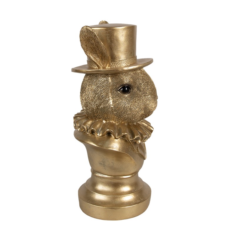 Clayre & Eef Figur Kaninchen 35 cm Goldfarbig Polyresin