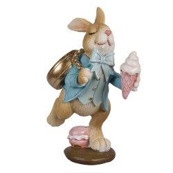Clayre & Eef Figur Kaninchen 14 cm Braun Blau Polyresin Keine Form