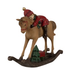 Clayre & Eef Dekorationsfigur Schaukelpferd 19x8x26 cm Braun Polyresin