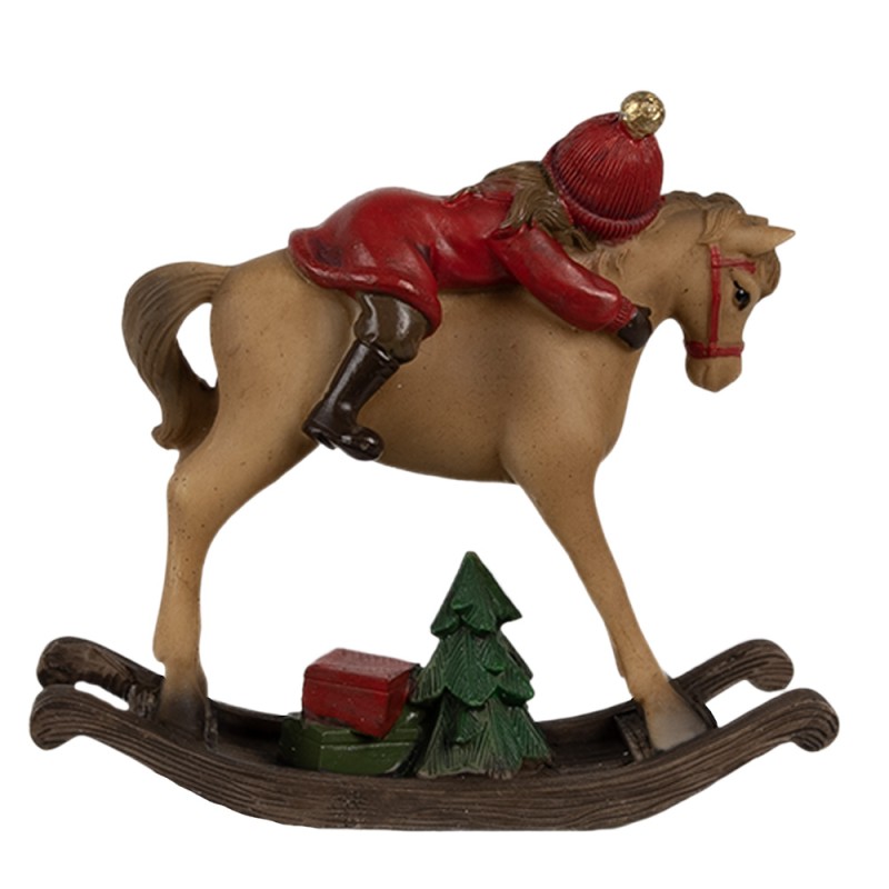 Clayre & Eef Dekorationsfigur Schaukelpferd 19x8x26 cm Braun Polyresin