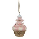 Clayre & Eef Christmas Ornament Cupcake Ø 5x8 cm Pink Plastic