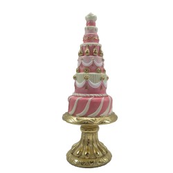 Clayre & Eef Statuetta decorativa Torta Ø 8x 21 cm Rosa Poliresina