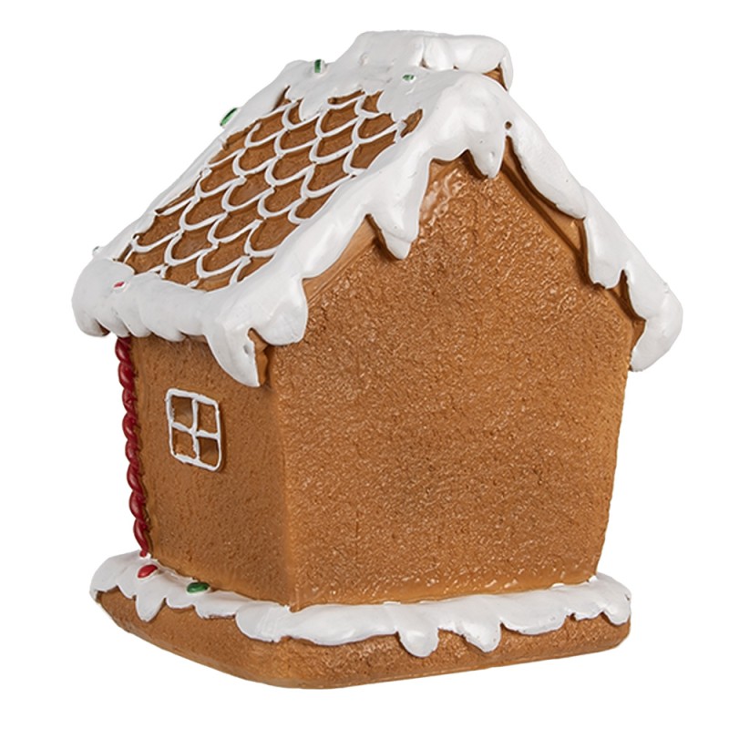 Clayre & Eef Lebkuchenhaus mit LED 11x9x13 cm Braun Kunststoff