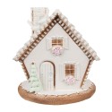 Clayre & Eef Gingerbread house with LED 17 cm White Polyresin