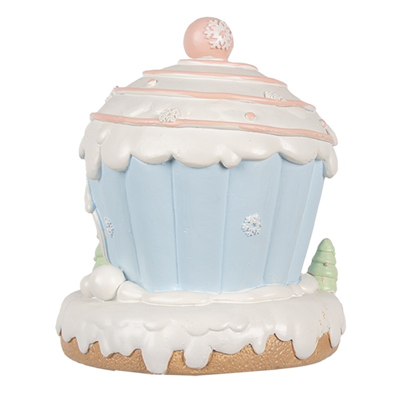 Clayre & Eef Decorative House with LED Gingerbread house 14 cm Blue Plastic