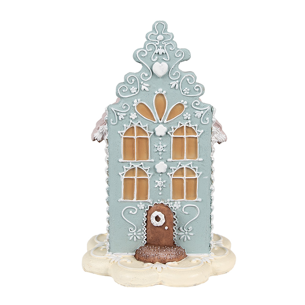 Clayre & Eef Gingerbread house 20 cm Blauw Polyresin afbeelding 1