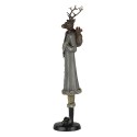 Clayre & Eef Figur Hirsch 9x8x36 cm Grau Kunststoff
