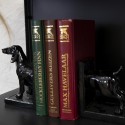 Clayre & Eef Serre-livres set de 2 Chien 25x9x15 cm Noir Plastique