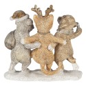 Clayre & Eef Figur Tiere 13x5x12 cm Grau Beige Polyresin Tiere