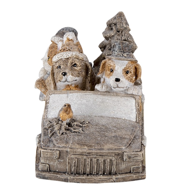 Clayre & Eef Figur Tiere 15x7x9 cm Grau Beige Polyresin Tiere