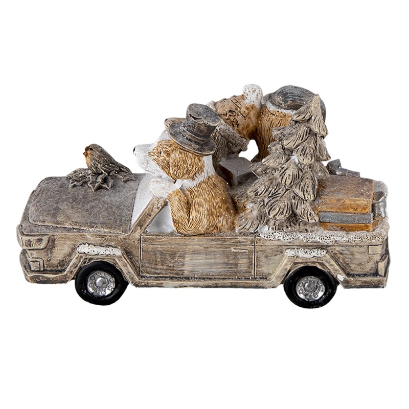 Clayre & Eef Figur Tiere 15x7x9 cm Grau Beige Polyresin Tiere