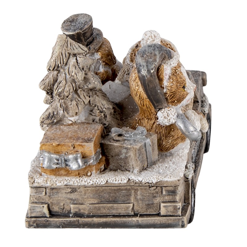 Clayre & Eef Figur Tiere 15x7x9 cm Grau Beige Polyresin Tiere
