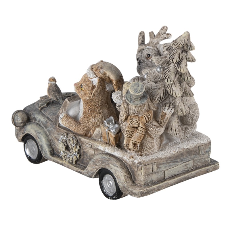 Clayre & Eef Figurine Animaux 16x8x11 cm Gris Beige Polyrésine Animaux
