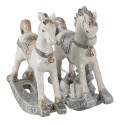 Clayre & Eef Beeld Set van 2 Paard 8 cm Wit Polyresin