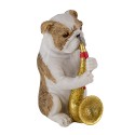 Clayre & Eef Dekorationsfigur 3er Set Hund 14x6x10 cm Braun Weiß Polyresin