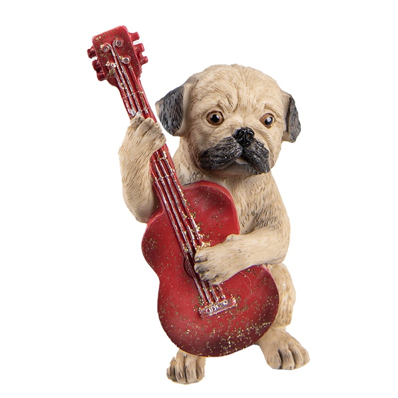 Clayre & Eef Dekorationsfigur 3er Set Hund 14x6x10 cm Braun Weiß Polyresin