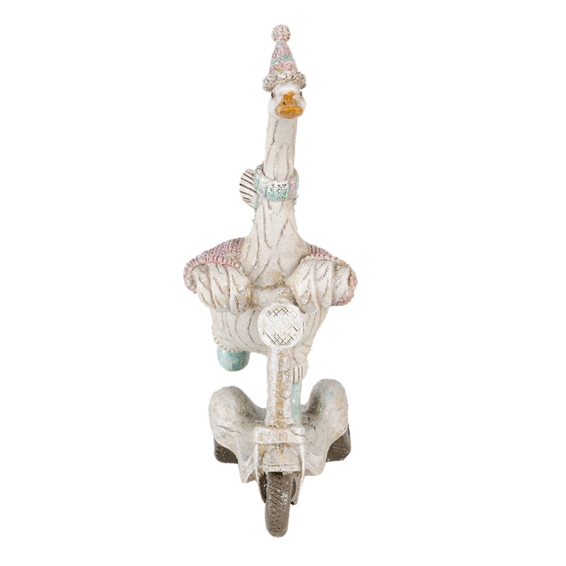 Clayre & Eef Figurine Oie 14x6x19 cm Blanc Bleu Plastique