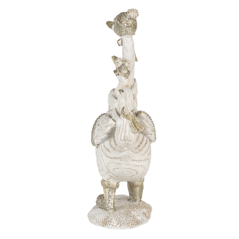 Clayre & Eef Figurine Oie 10x5x18 cm Blanc Polyrésine