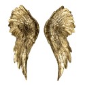 Clayre & Eef Decorative Figurine Set of 2 Wings 22x6x55 cm Gold colored Plastic